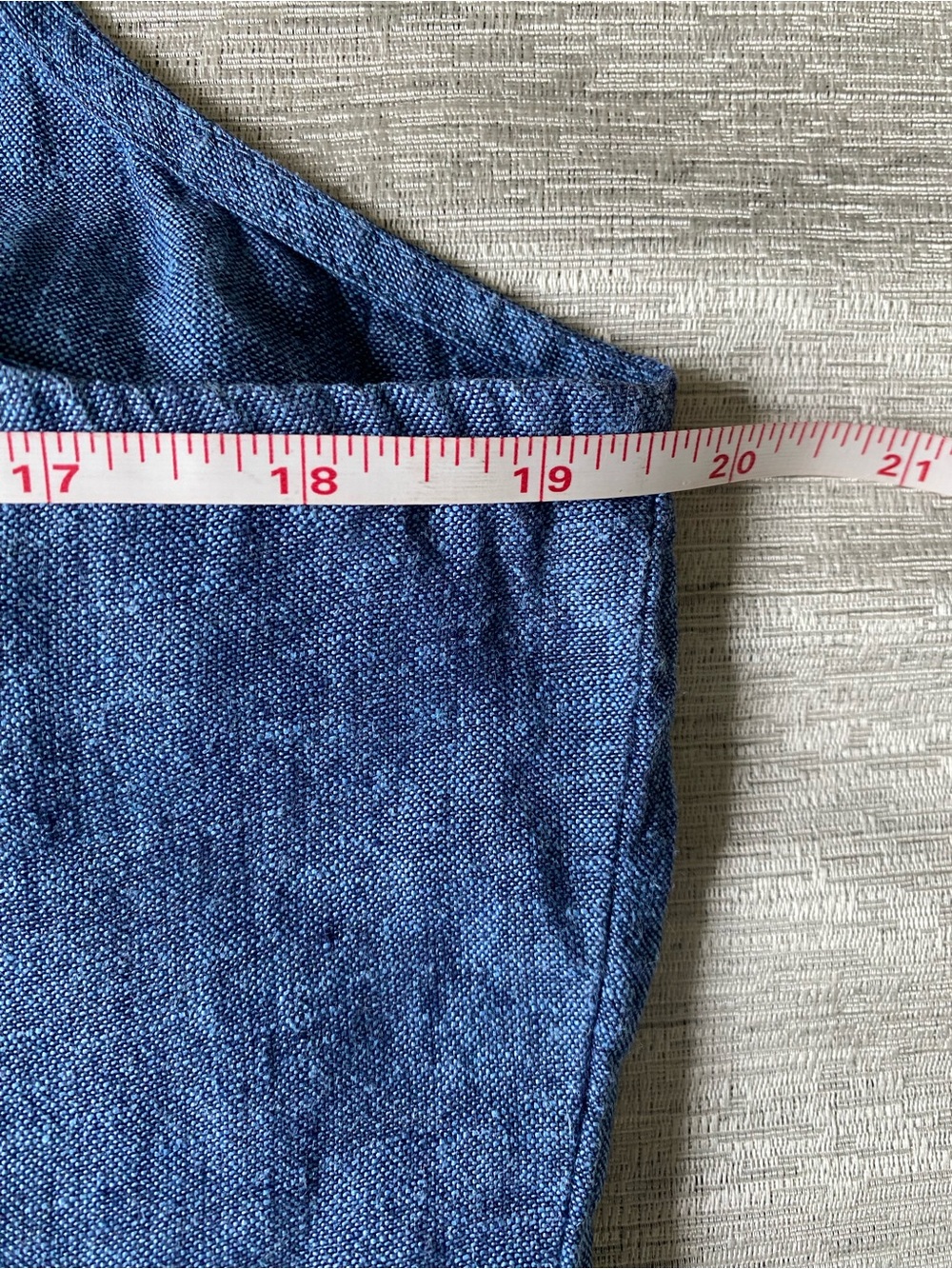 J.jill Blue Pure Jill 100% Linen Sleeveless Summer Dress Pockets Midi - Picture 10 of 12
